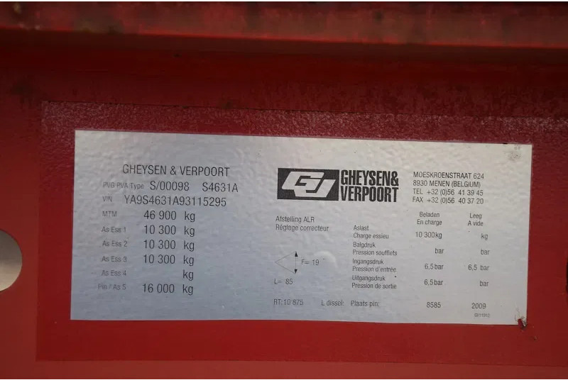 Gheysen en Verpoort 3 assen 47 Ton - Semi-reboque baixa: foto 5 Gheysen en Verpoort 3 assen 47 Ton - Semi-reboque baixa: foto 5