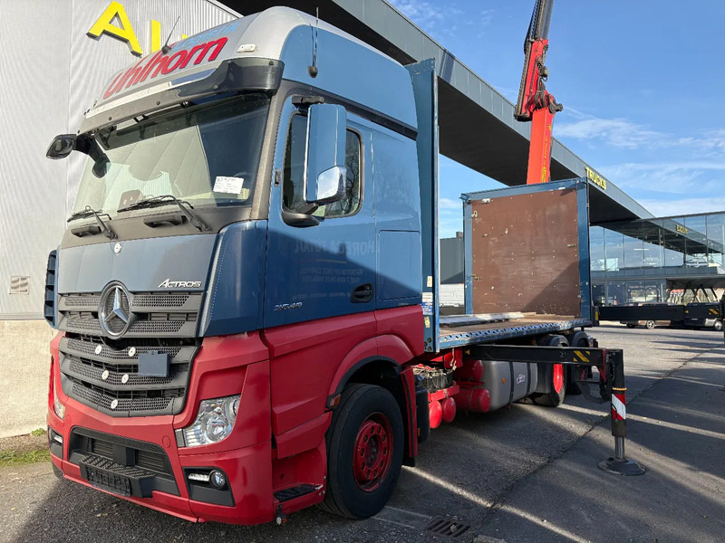 Mercedes-Benz Actros 2548 6X2 + Aanhanger*Palfinger crane*Cruise control*Airco* - Camião de lona, Camião grua: foto 1 Mercedes-Benz Actros 2548 6X2 + Aanhanger*Palfinger crane*Cruise control*Airco* - Camião de lona, Camião grua: foto 1