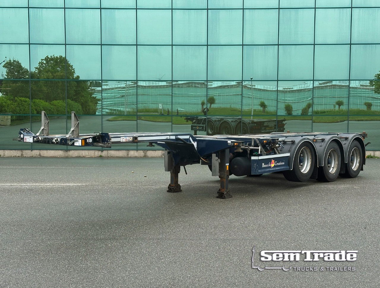 D-TEC Flexitrailer Multi Liftaxle Drumbrakes TOP Condition NL Trailer 2 Pieces - Semi-reboque transportador de contêineres/ Caixa móvel: foto 1 D-TEC Flexitrailer Multi Liftaxle Drumbrakes TOP Condition NL Trailer 2 Pieces - Semi-reboque transportador de contêineres/ Caixa móvel: foto 1