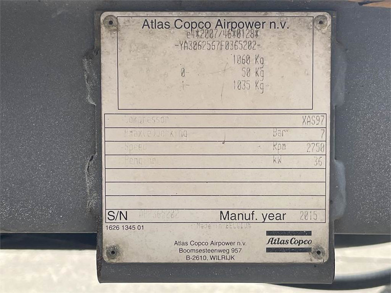Atlas-Copco XAS 97 DD - N - Compressor de ar: foto 5 Atlas-Copco XAS 97 DD - N - Compressor de ar: foto 5