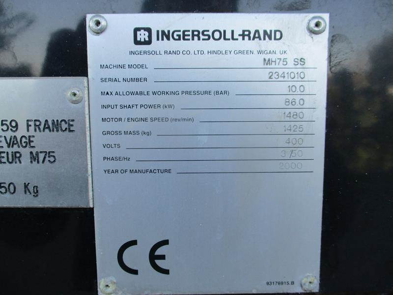 Compressor de ar Ingersoll Rand MH 75 SS: foto 9