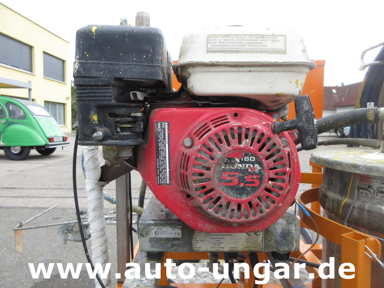 Graco LineLazer II 5900 auf Zindel VarioZet Linedriver Perlstreuer + Airless-Farb-Spritze Hofmann - Máquina de asfalto: foto 4 Graco LineLazer II 5900 auf Zindel VarioZet Linedriver Perlstreuer + Airless-Farb-Spritze Hofmann - Máquina de asfalto: foto 4