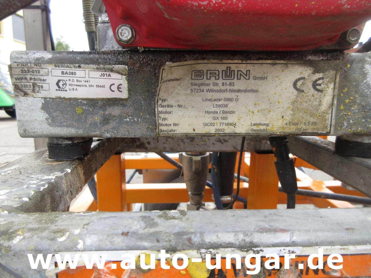 Graco LineLazer II 5900 auf Zindel VarioZet Linedriver Perlstreuer + Airless-Farb-Spritze Hofmann - Máquina de asfalto: foto 5 Graco LineLazer II 5900 auf Zindel VarioZet Linedriver Perlstreuer + Airless-Farb-Spritze Hofmann - Máquina de asfalto: foto 5