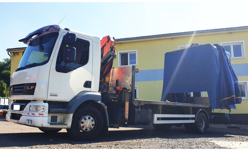 DAF 15t LF55.220 +Palfinger PK8500 - Camião de lona, Camião grua: foto 1 DAF 15t LF55.220 +Palfinger PK8500 - Camião de lona, Camião grua: foto 1