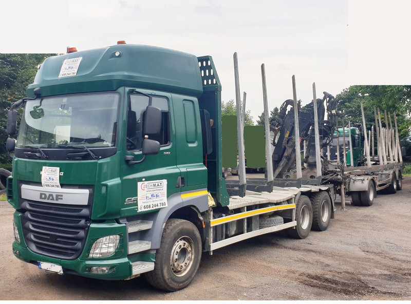 DAF 6x4 CF510 33/26t +HIAB Loglift 135 ZT94 +Umikov PP3 - Camião de transporte de madeira, Camião grua: foto 5 DAF 6x4 CF510 33/26t +HIAB Loglift 135 ZT94 +Umikov PP3 - Camião de transporte de madeira, Camião grua: foto 5