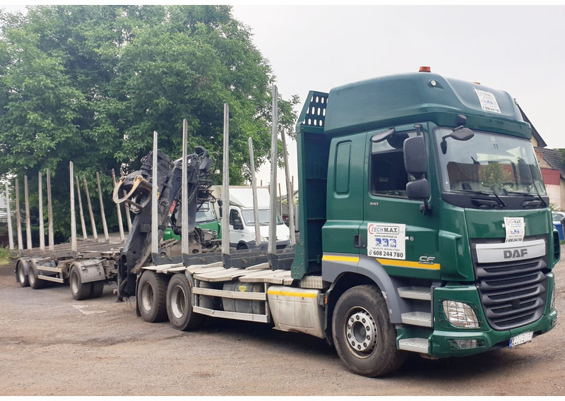 DAF 6x4 CF510 33/26t +HIAB Loglift 135 ZT94 +Umikov PP3 - Camião de transporte de madeira, Camião grua: foto 2 DAF 6x4 CF510 33/26t +HIAB Loglift 135 ZT94 +Umikov PP3 - Camião de transporte de madeira, Camião grua: foto 2