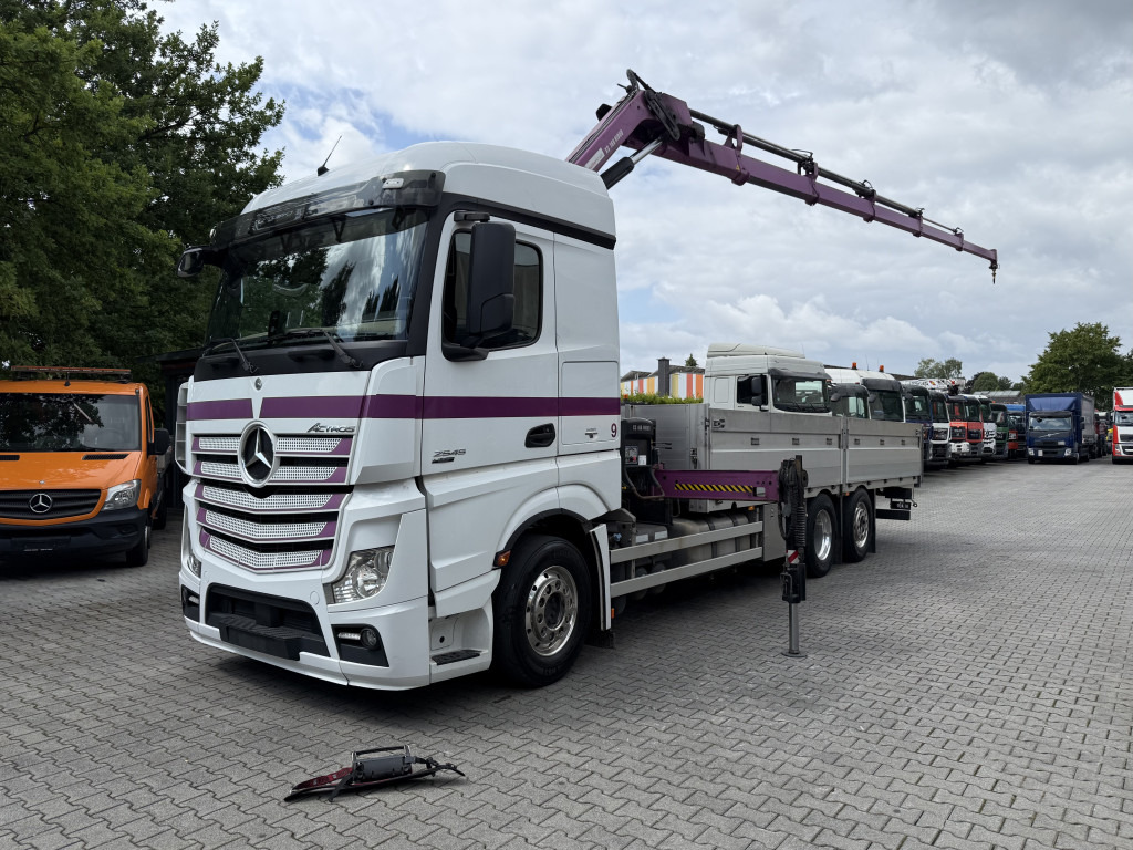 Mercedes-Benz Actros 2545 6X2 HIAB 166 bis 19 Meter - Camião de caixa aberta/ Plataforma, Camião grua: foto 1 Mercedes-Benz Actros 2545 6X2 HIAB 166 bis 19 Meter - Camião de caixa aberta/ Plataforma, Camião grua: foto 1