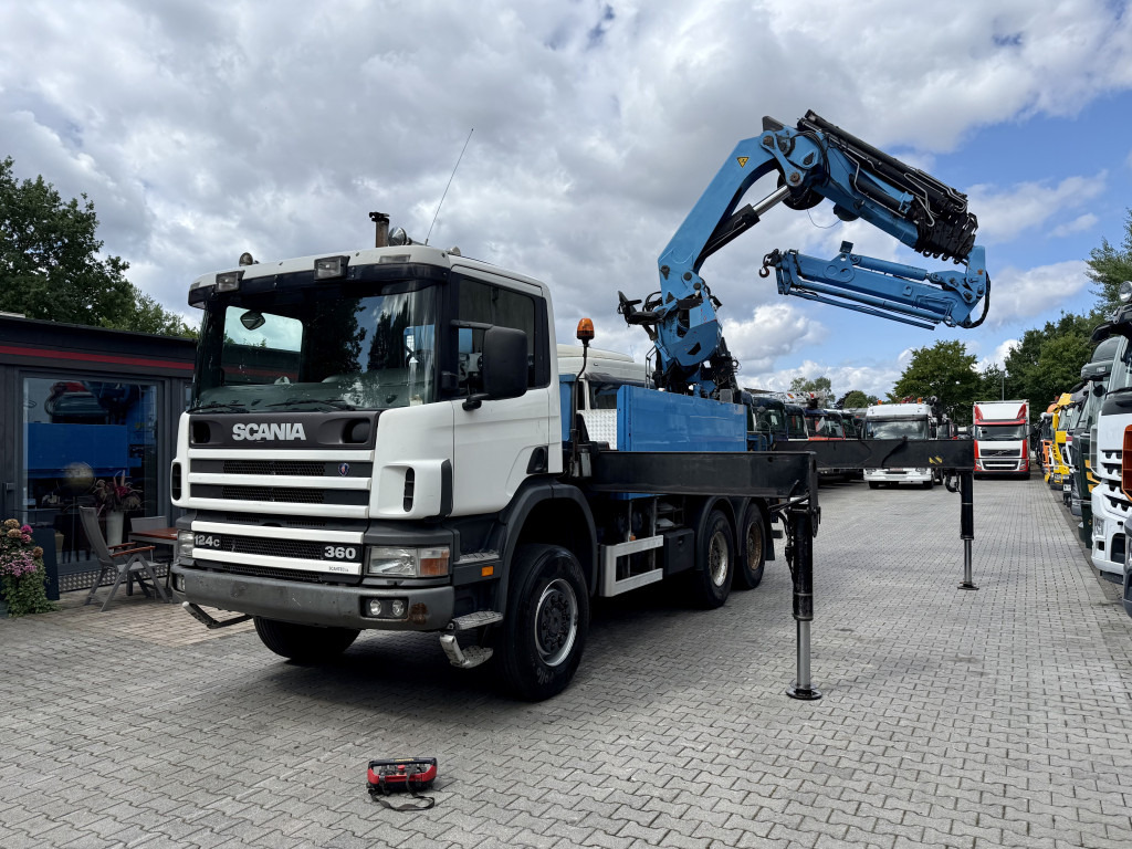 Scania P124 360 6X6 Palfinger 48000 bis 32 Meter - Camião de caixa aberta/ Plataforma, Camião grua: foto 1 Scania P124 360 6X6 Palfinger 48000 bis 32 Meter - Camião de caixa aberta/ Plataforma, Camião grua: foto 1