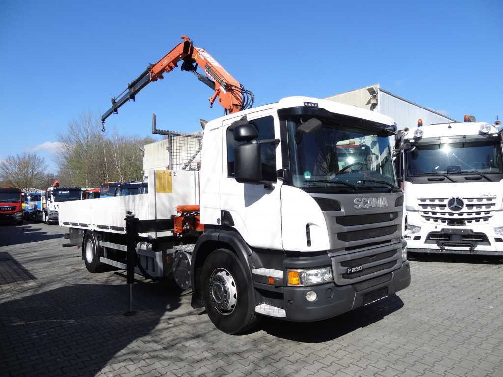 Camião de caixa aberta/ Plataforma, Camião grua Scania P230 4X2 Kran Atlas 92.2 A2: foto 14