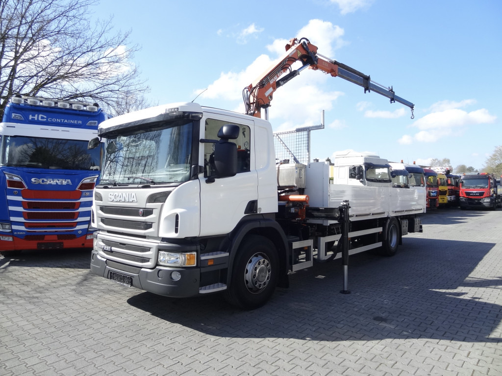 Camião de caixa aberta/ Plataforma, Camião grua Scania P230 4X2 Kran Atlas 92.2 A2: foto 12