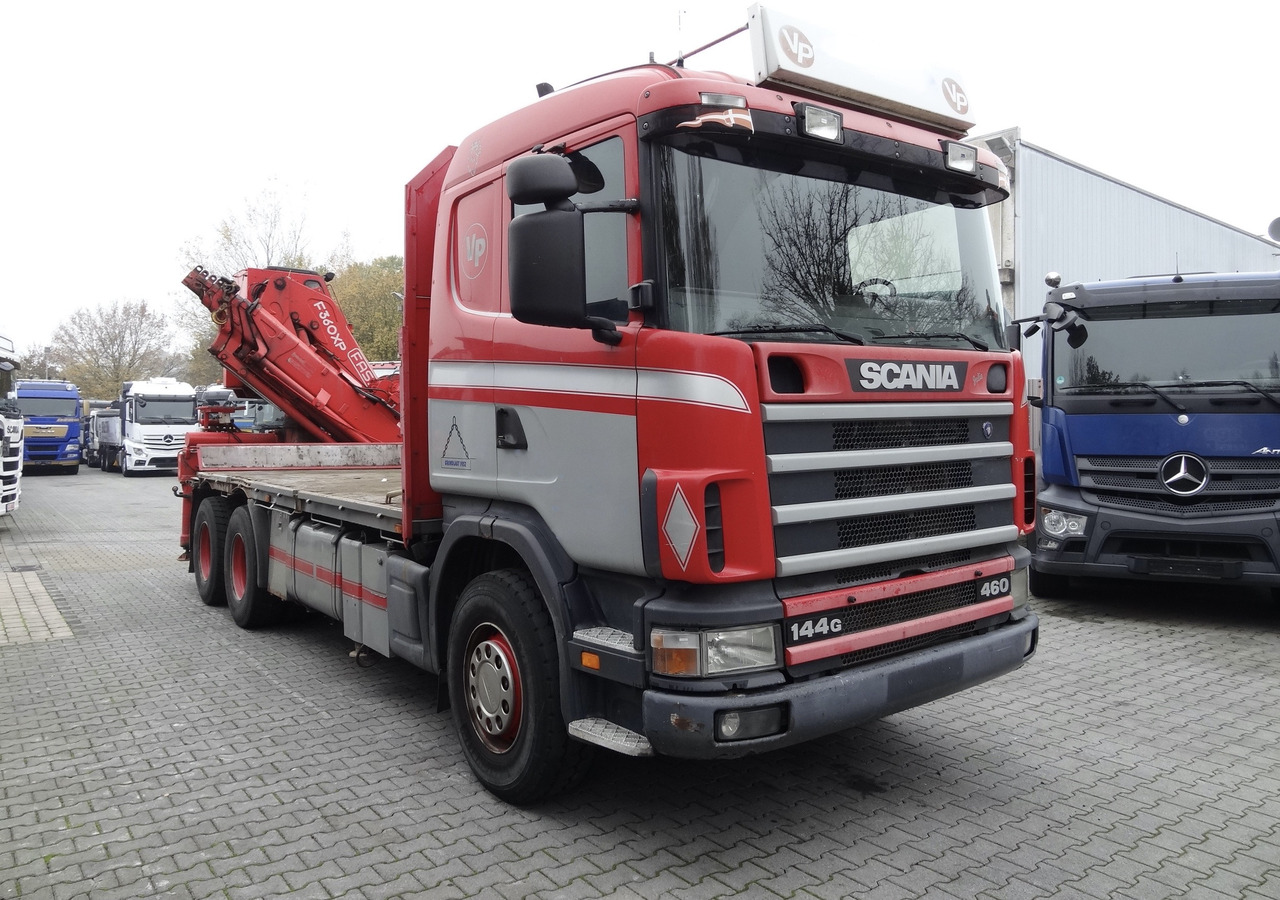 Camião de caixa aberta/ Plataforma, Camião grua Scania R144 460 6X4 Fassi 360 bis 25 Meter: foto 9