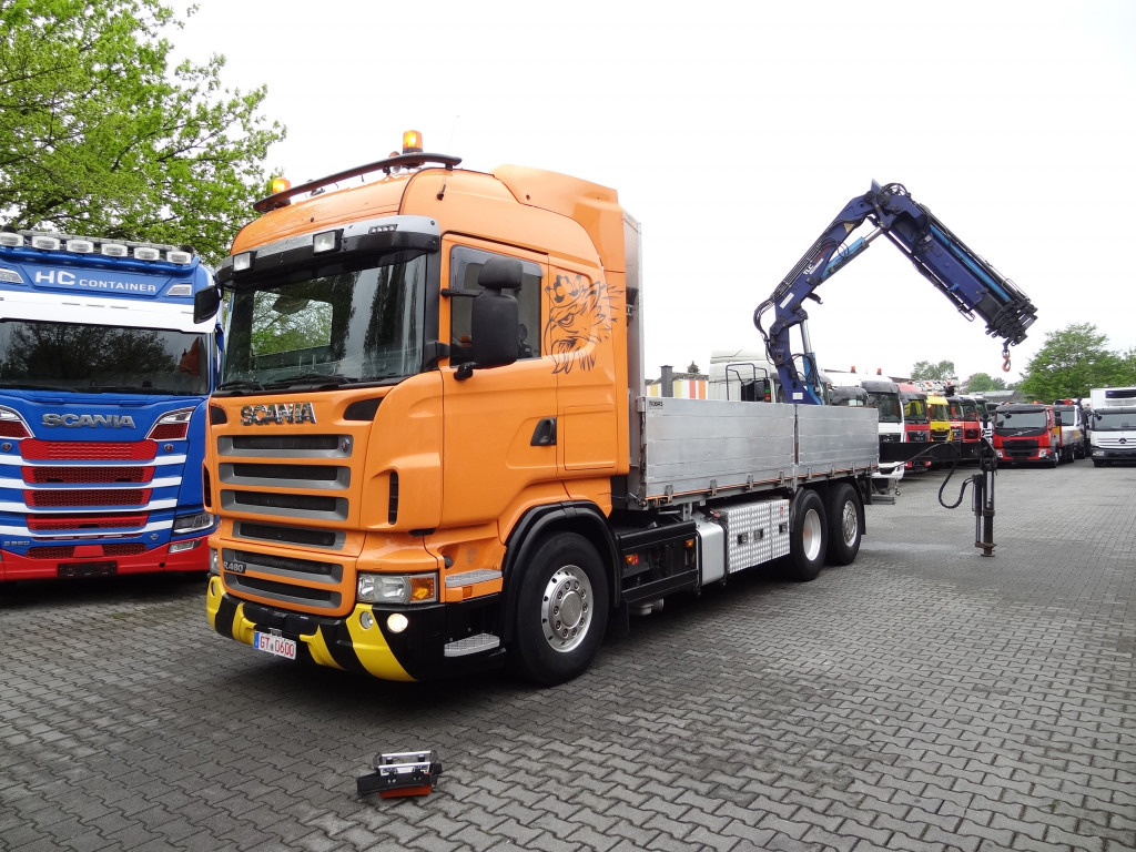 Scania R480 6X2*4 Kran Atlas 240 bis 20 Meter - Camião de caixa aberta/ Plataforma, Camião grua: foto 1 Scania R480 6X2*4 Kran Atlas 240 bis 20 Meter - Camião de caixa aberta/ Plataforma, Camião grua: foto 1