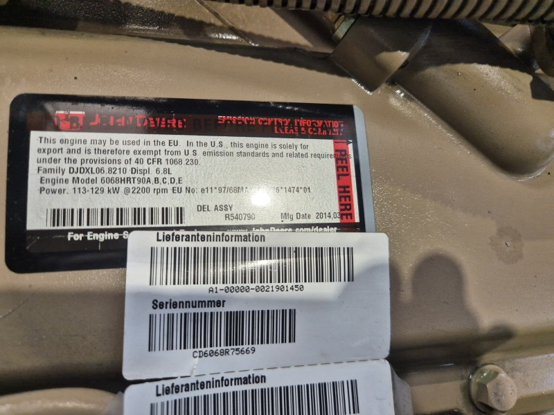 John Deere 6068HRT90 Engine (Agri) - Motor para Máquina agrícola: foto 2 John Deere 6068HRT90 Engine (Agri) - Motor para Máquina agrícola: foto 2