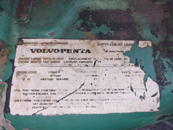 Volvo TAD1640GE Engine (Industrial) - Motor para Equipamento industrial: foto 3 Volvo TAD1640GE Engine (Industrial) - Motor para Equipamento industrial: foto 3