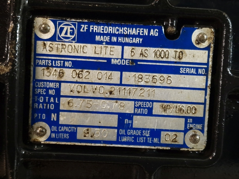 Caixa de velocidade ZF 6AS1000TO Volvo Spec Gearbox: foto 9