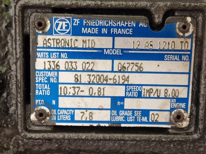Caixa de velocidade ZF Astronic Mid 12AS1210TO Gearbox: foto 11