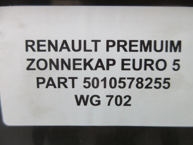 Renault 2010578255 ZONNEKAP RENAULT PREMUIM MODEL EURO 5 - Cabine e interior para Camião: foto 4 Renault 2010578255 ZONNEKAP RENAULT PREMUIM MODEL EURO 5 - Cabine e interior para Camião: foto 4