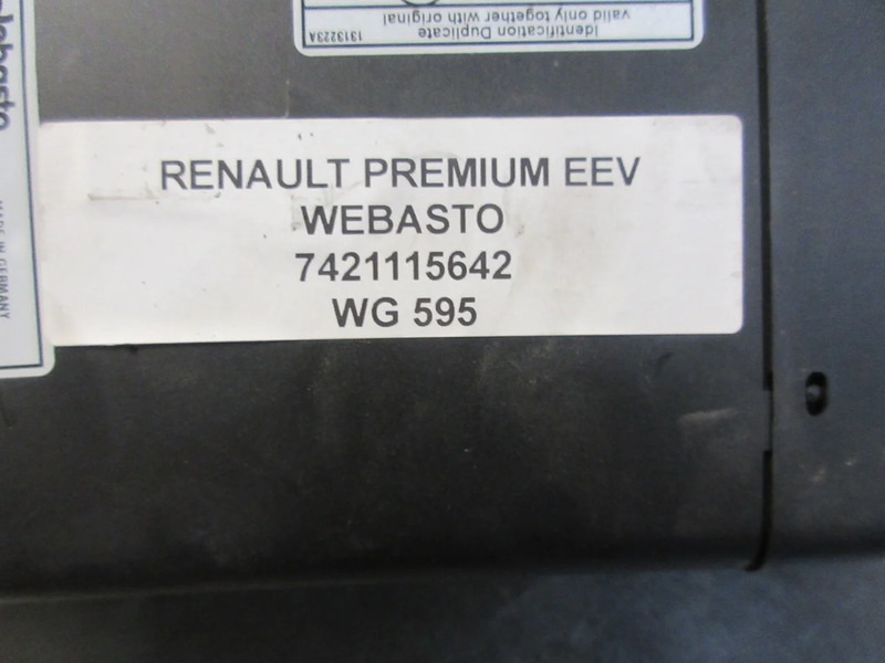 Renault PREMIUM 7421115642 WEBASTO EEV - Aquecimento/ Ventilação para Camião: foto 5 Renault PREMIUM 7421115642 WEBASTO EEV - Aquecimento/ Ventilação para Camião: foto 5