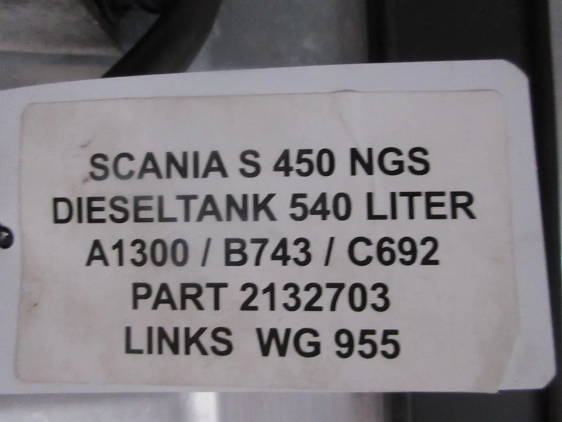 Scania 2132703 // A 1300 // B 743 // C 692 // 540 LITER SCANIA S 450 NGS MODEL 2020 - Tanque de combustível para Camião: foto 5 Scania 2132703 // A 1300 // B 743 // C 692 // 540 LITER SCANIA S 450 NGS MODEL 2020 - Tanque de combustível para Camião: foto 5