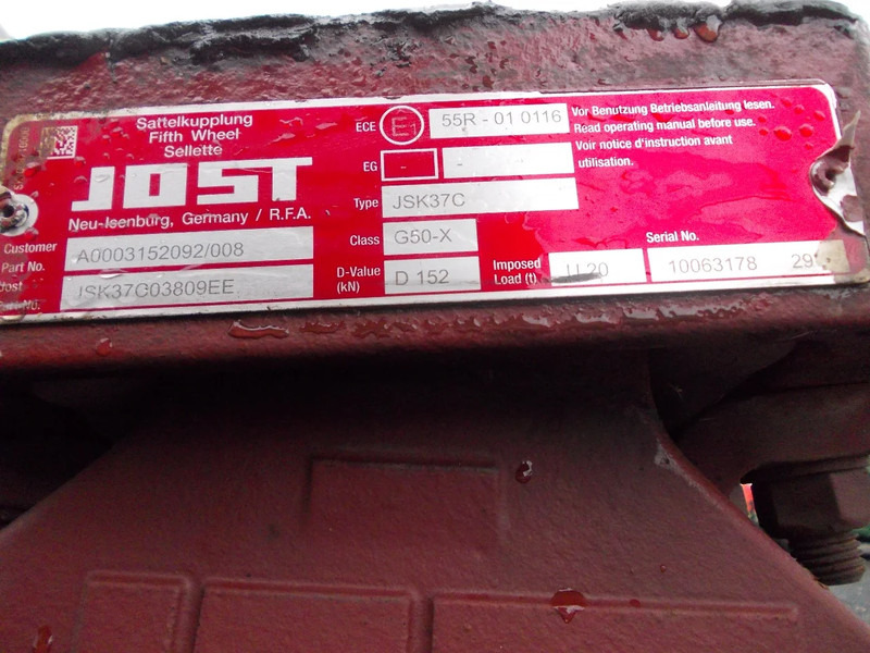 Jost G50-X D152 JSK37C03809EE G50-X D152 JSK37C03809EE MERCEDES BENZ 1851 EURO 6 - Quinta-roda para Camião: foto 5 Jost G50-X D152 JSK37C03809EE G50-X D152 JSK37C03809EE MERCEDES BENZ 1851 EURO 6 - Quinta-roda para Camião: foto 5