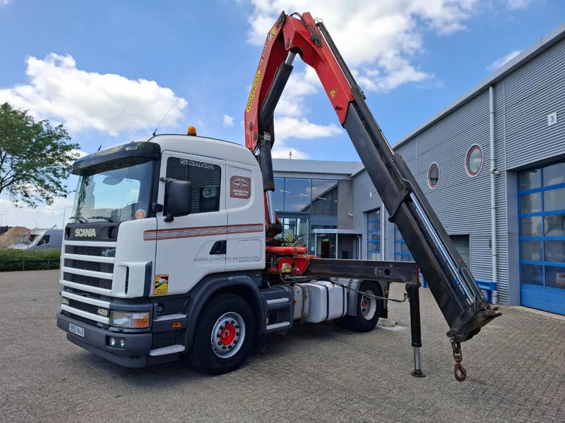 Scania 124G-420 / RETARDER / PALFINGER PK32080 / DOUBLE TANK / AIRCO / GOOD CONDITION / MANUAL / EURO-3 / 2004 - Camião grua: foto 1 Scania 124G-420 / RETARDER / PALFINGER PK32080 / DOUBLE TANK / AIRCO / GOOD CONDITION / MANUAL / EURO-3 / 2004 - Camião grua: foto 1