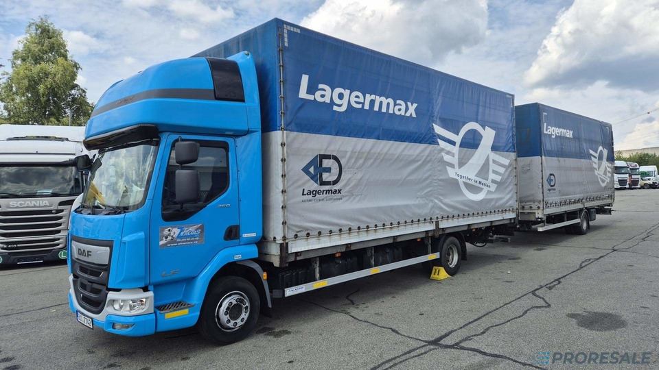 DAF LF 260 FA EURO 6 valník s plachtou + hydraulické čelo - prodejné jen s přívěsem GTS P0471Z - cena je za celou soupravu - Camião de lona: foto 2 DAF LF 260 FA EURO 6 valník s plachtou + hydraulické čelo - prodejné jen s přívěsem GTS P0471Z - cena je za celou soupravu - Camião de lona: foto 2