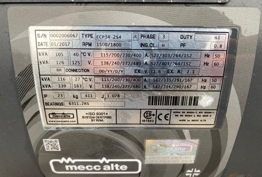 Diversen ECP34 2S4 - Iveco Engine,126kVA,New oils, filters, Mecc Alte ECP34 2S4 - Gerador elétrico: foto 4 Diversen ECP34 2S4 - Iveco Engine,126kVA,New oils, filters, Mecc Alte ECP34 2S4 - Gerador elétrico: foto 4