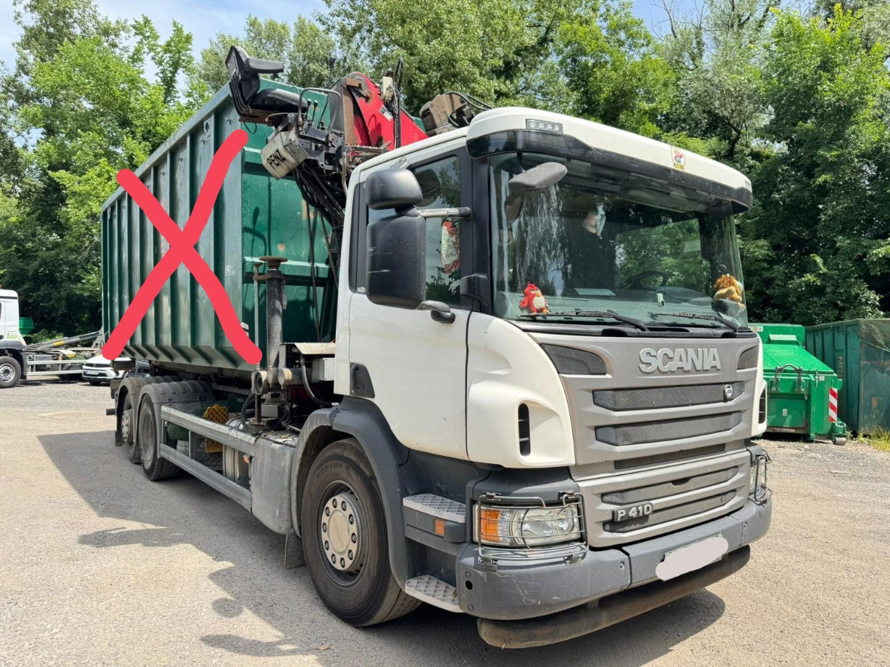 Scania P 410 6x2 penz crane 12Z + abroll multilift + scissors - steering axle - Camião transportador de contêineres/ Caixa móvel: foto 5 Scania P 410 6x2 penz crane 12Z + abroll multilift + scissors - steering axle - Camião transportador de contêineres/ Caixa móvel: foto 5