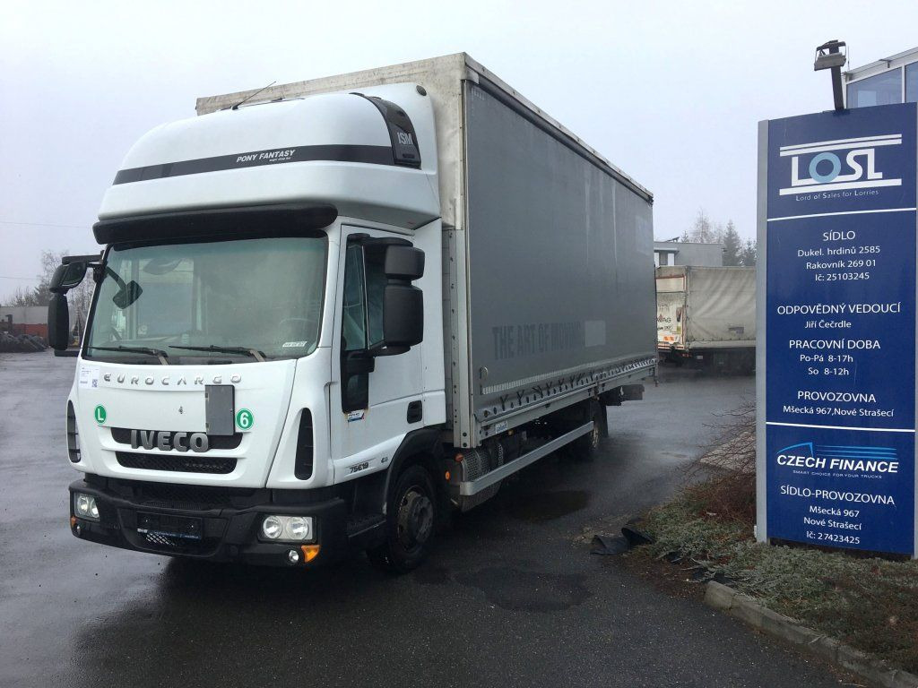 Iveco 75-190 Eurocargo 18 Pal. Dhollandia 1000 kg - Carrinha de lona: foto 1 Iveco 75-190 Eurocargo 18 Pal. Dhollandia 1000 kg - Carrinha de lona: foto 1