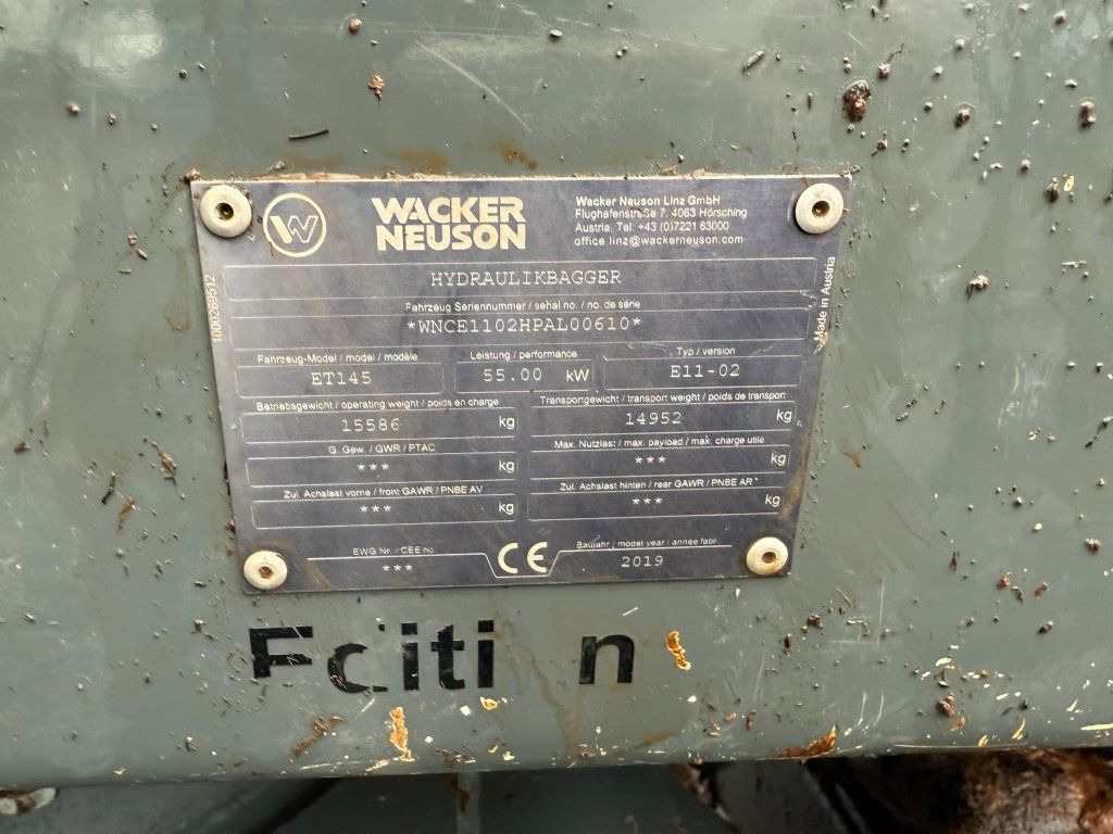 Locação financeira de  Wacker Neuson Crawler ET145 Wacker Neuson Crawler ET145: foto 15