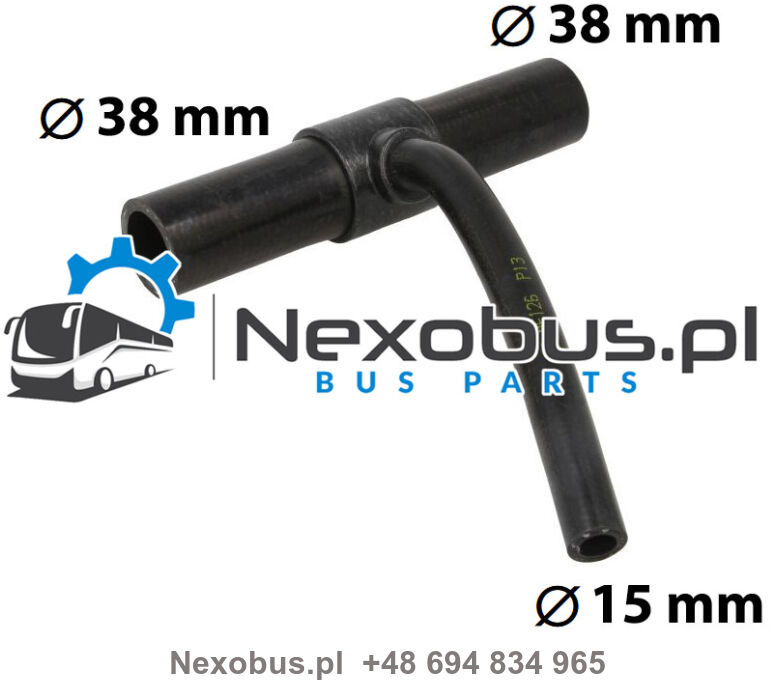 Trójnik układu ogrzewania Setra 4.. 5.. Mercedes Tourismo Euro 6 fi 38/15/38 L=248 mm - Aquecimento/ Ventilação para Ônibus: foto 1 Trójnik układu ogrzewania Setra 4.. 5.. Mercedes Tourismo Euro 6 fi 38/15/38 L=248 mm - Aquecimento/ Ventilação para Ônibus: foto 1