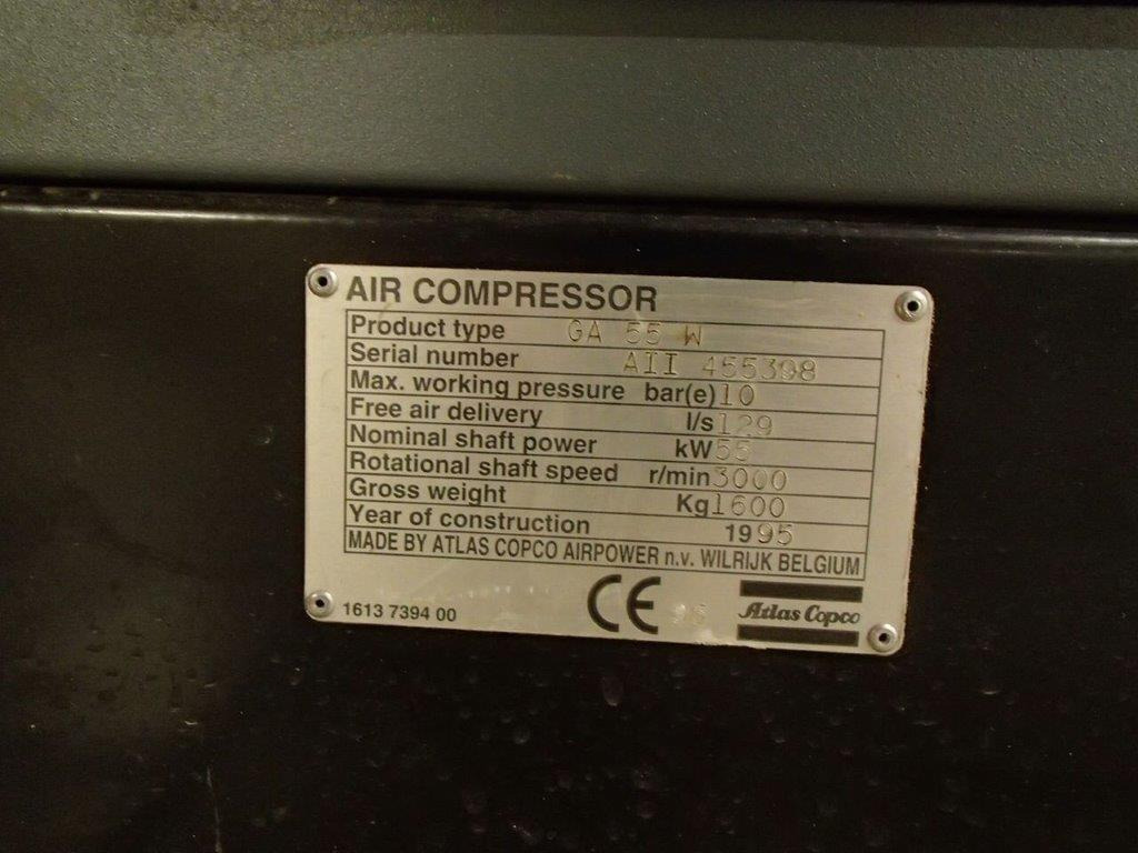 Frequency controlled screw compressor Atlas Copco GA 55 W - Compressor de ar: foto 2 Frequency controlled screw compressor Atlas Copco GA 55 W - Compressor de ar: foto 2