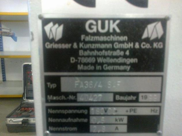 GUK FA 36-4 SAF buckle plate folding machine for small folds - Máquina de dobrar papel: foto 3 GUK FA 36-4 SAF buckle plate folding machine for small folds - Máquina de dobrar papel: foto 3