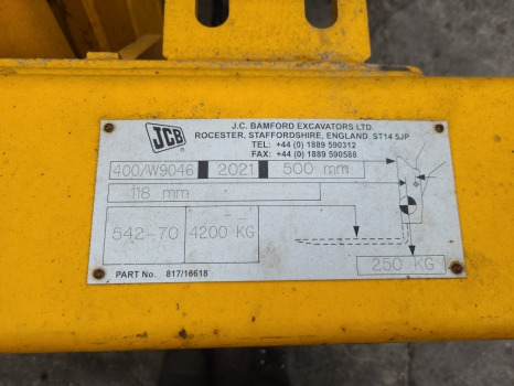 Jcb 542-70 Ag, 541-70, 536-70 Headstock Quick Hitch Plate 400/w9046 - Peça de reposição para Empilhador telescópico: foto 2 Jcb 542-70 Ag, 541-70, 536-70 Headstock Quick Hitch Plate 400/w9046 - Peça de reposição para Empilhador telescópico: foto 2