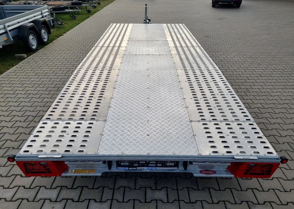 Reboque transporte de veículos novo TA-NO TA-NO Scorpio 55 PREMIUM laweta 3 osiowa 5.5m 3500kg DMC najazdy niski załadunek: foto 8