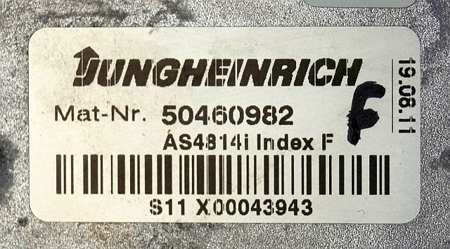 Jungheinrich 50460982 | Rij regeling Drive controller AS4814i index F from ETV21 - Centralina electrónica para Equipamento de movimentação: foto 2 Jungheinrich 50460982 | Rij regeling Drive controller AS4814i index F from ETV21 - Centralina electrónica para Equipamento de movimentação: foto 2