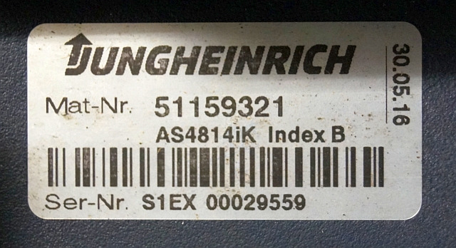Jungheinrich 51159321 | Rij/hef regeling drive/lifting controller AS4814Ik Index - Centralina electrónica para Equipamento de movimentação: foto 2 Jungheinrich 51159321 | Rij/hef regeling drive/lifting controller AS4814Ik Index - Centralina electrónica para Equipamento de movimentação: foto 2