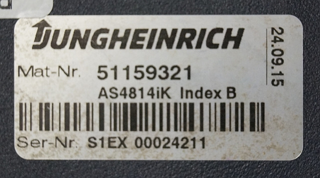Jungheinrich 51159321 | Rij/hef regeling drive/lifting controller AS4814Ik Index - Centralina electrónica para Equipamento de movimentação: foto 4 Jungheinrich 51159321 | Rij/hef regeling drive/lifting controller AS4814Ik Index - Centralina electrónica para Equipamento de movimentação: foto 4