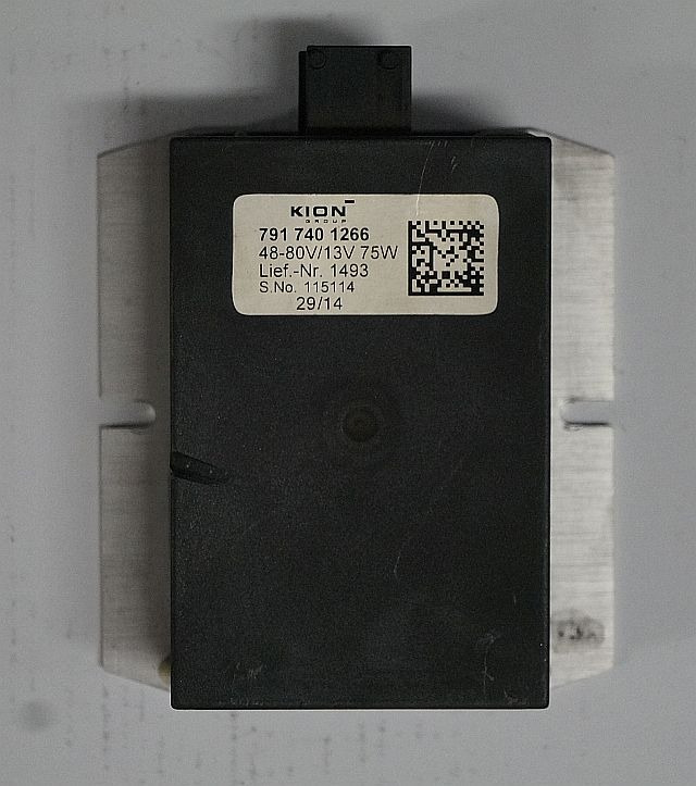Kion 7917401266 | Omvormer Power converter input 48-80V output 13V75W lief nr 14 Omvormer Power converter input 48-80V output 13V75W lief nr 1493 sn. 115114 - Sistema elétrico para Equipamento de movimentação: foto 1 Kion 7917401266 | Omvormer Power converter input 48-80V output 13V75W lief nr 14 Omvormer Power converter input 48-80V output 13V75W lief nr 1493 sn. 115114 - Sistema elétrico para Equipamento de movimentação: foto 1