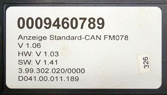 Still 0009460789 | Display Standard Can FM078 V1.06 HW V1.03 SW V1,41 399302020/ - Painel de instrumentos para Equipamento de movimentação: foto 4 Still 0009460789 | Display Standard Can FM078 V1.06 HW V1.03 SW V1,41 399302020/ - Painel de instrumentos para Equipamento de movimentação: foto 4