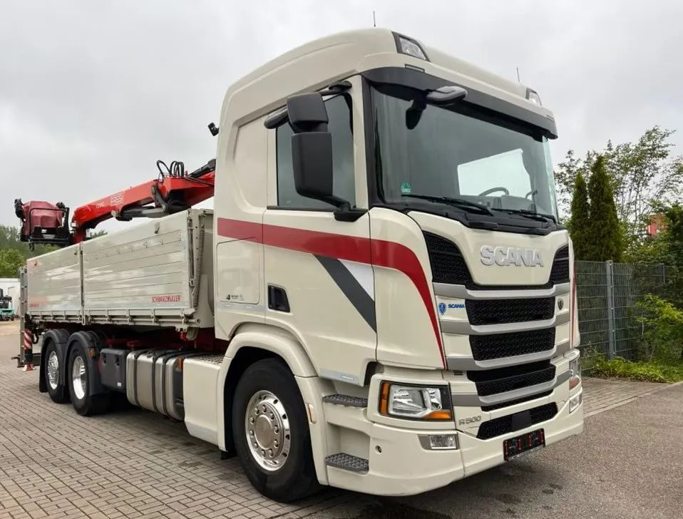 Scania R500 Baustoff / 2-stronna wywrotka Schwarzmüller /HDS Fassi F215 / Euro 6 / Napęd na tylną oś - Camião basculante, Camião grua: foto 1 Scania R500 Baustoff / 2-stronna wywrotka Schwarzmüller /HDS Fassi F215 / Euro 6 / Napęd na tylną oś - Camião basculante, Camião grua: foto 1
