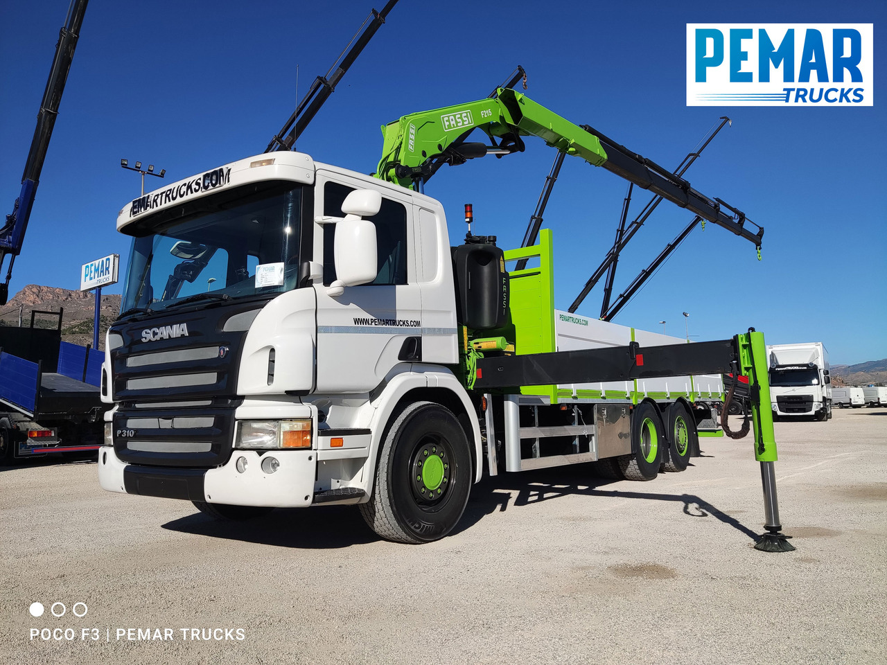SCANIA P 310 6X2 GRUA CAJA FIJA FASSI F 210 - Camião grua: foto 1 SCANIA P 310 6X2 GRUA CAJA FIJA FASSI F 210 - Camião grua: foto 1