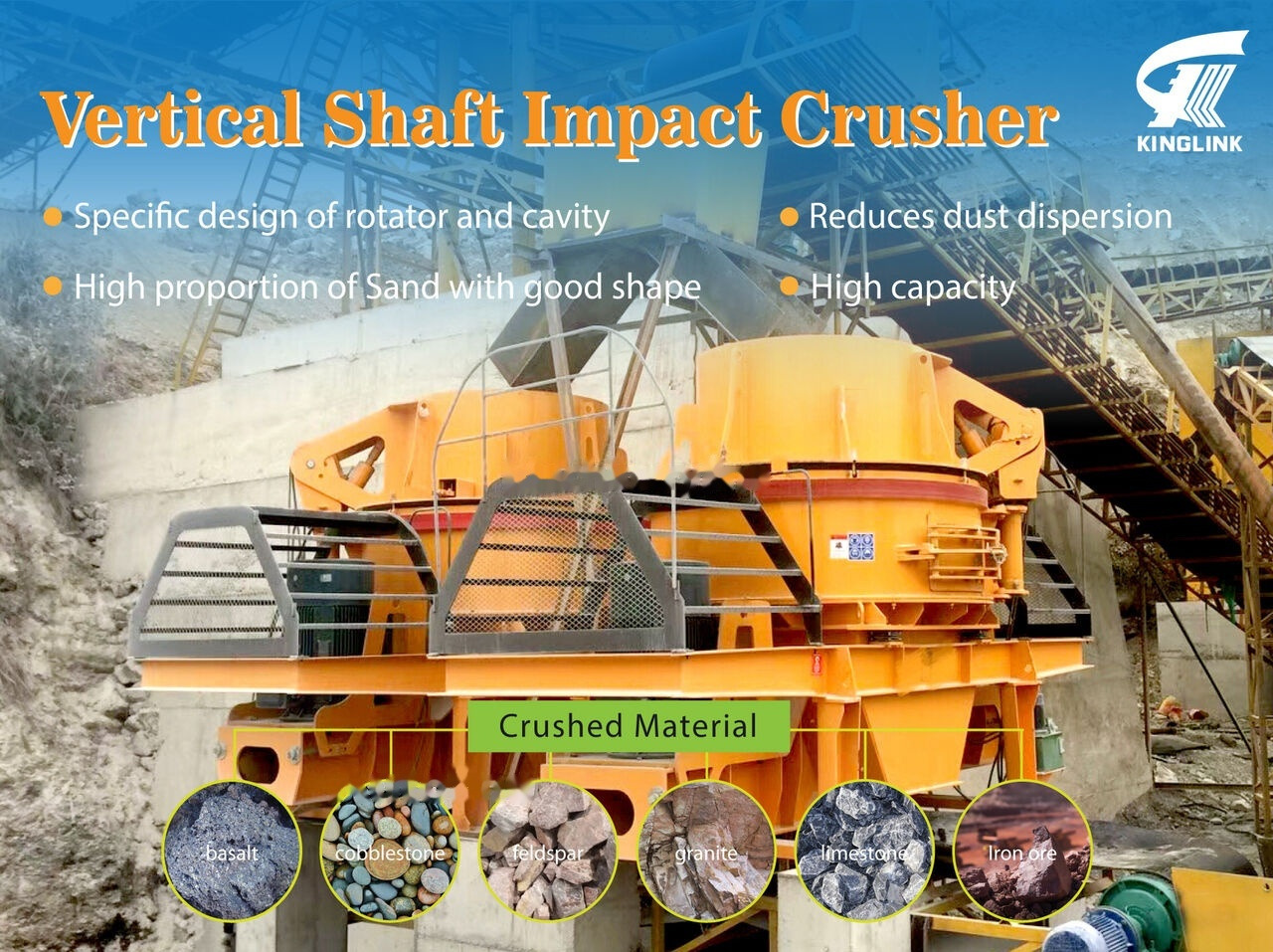 Kinglink VSI Crusher KL8 for making sand and aggregate shaping - Britador de impacto: foto 1 Kinglink VSI Crusher KL8 for making sand and aggregate shaping - Britador de impacto: foto 1