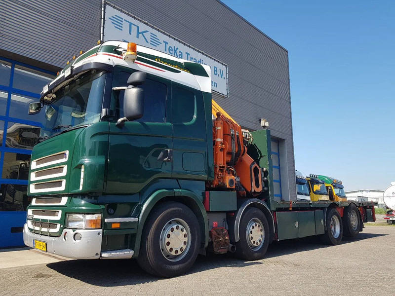 Scania R420 8x2 HIAB 800E-7 Hipro 80 ton/meter Winch Retarder - Camião de caixa aberta/ Plataforma: foto 2 Scania R420 8x2 HIAB 800E-7 Hipro 80 ton/meter Winch Retarder - Camião de caixa aberta/ Plataforma: foto 2