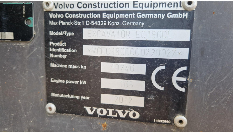 Volvo EC180DL - Escavadora de rastos: foto 5 Volvo EC180DL - Escavadora de rastos: foto 5