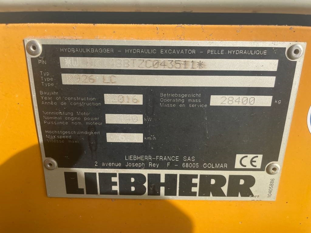 Escavadora de rastos Liebherr R 926 LC: foto 11