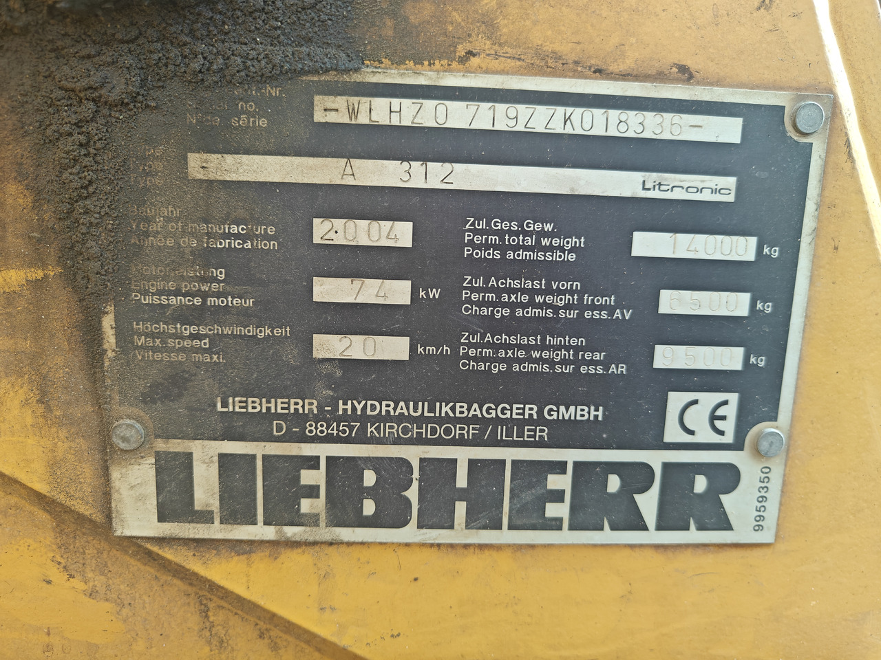 Escavadeira de rodas LIEBHERR A312: foto 19