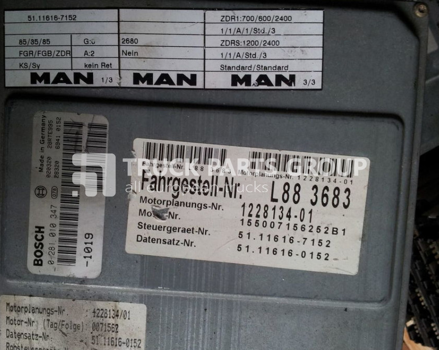 MAN ECU EDC, engine control unit 4 series , L2000, 51116167173, 5111 control unit - Centralina electrónica para Camião: foto 3 MAN ECU EDC, engine control unit 4 series , L2000, 51116167173, 5111 control unit - Centralina electrónica para Camião: foto 3