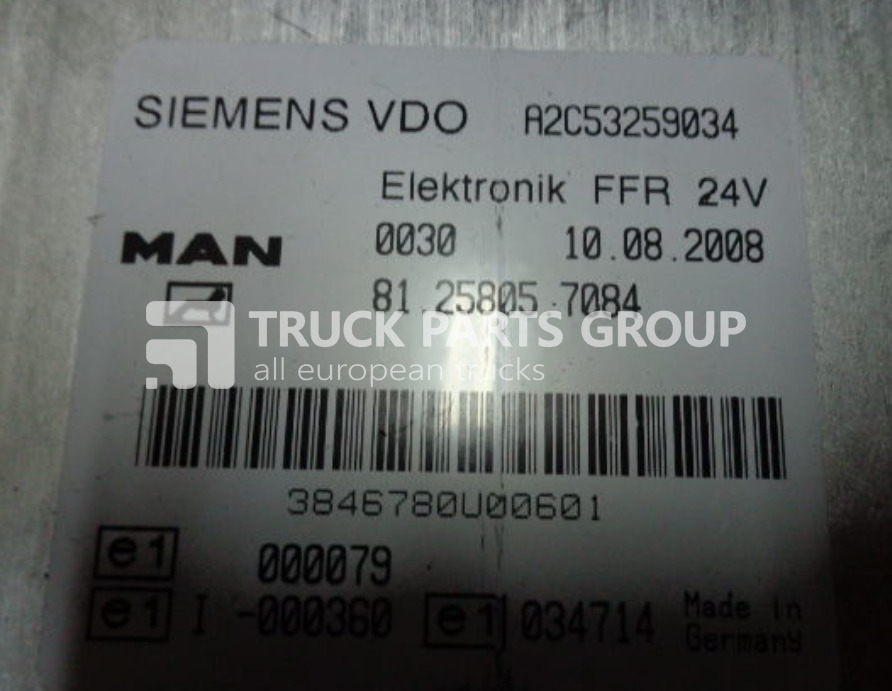 MAN FFR control unit, ECU, 81258057084, Siemens VDO, 81258057084, 81 control unit - Centralina electrónica para Camião: foto 2 MAN FFR control unit, ECU, 81258057084, Siemens VDO, 81258057084, 81 control unit - Centralina electrónica para Camião: foto 2