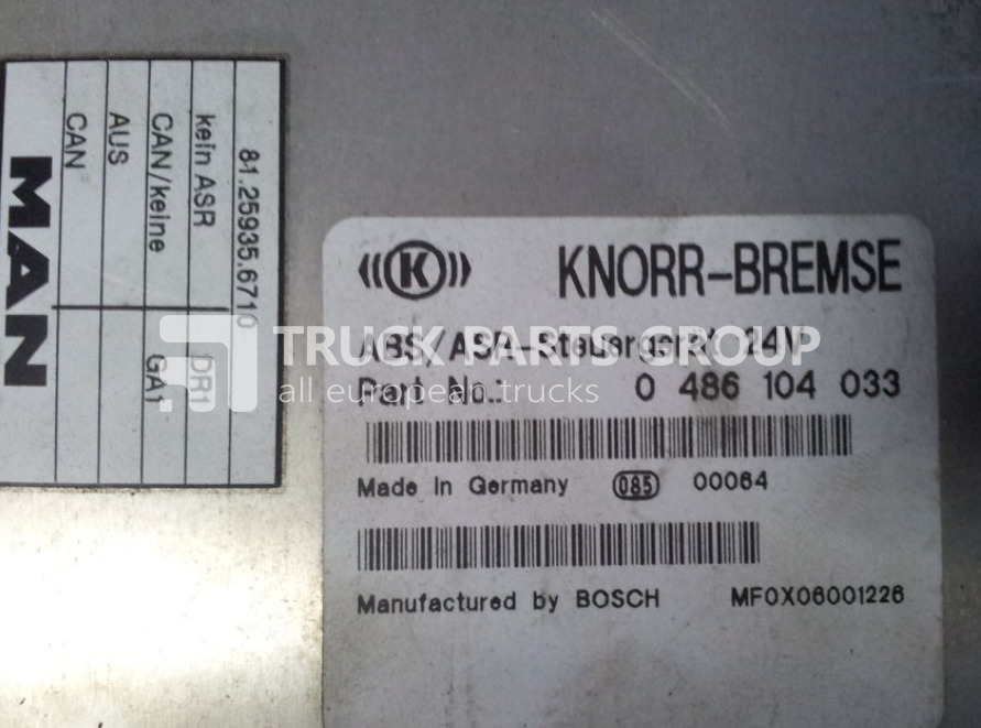 MAN L2000, ASR - CI12 EBS, ABS control unit, 81259356710, 0486104033 control unit - Centralina electrónica para Camião: foto 2 MAN L2000, ASR - CI12 EBS, ABS control unit, 81259356710, 0486104033 control unit - Centralina electrónica para Camião: foto 2